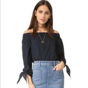 Free People Black Show Me Some Shoulder Top Sz S